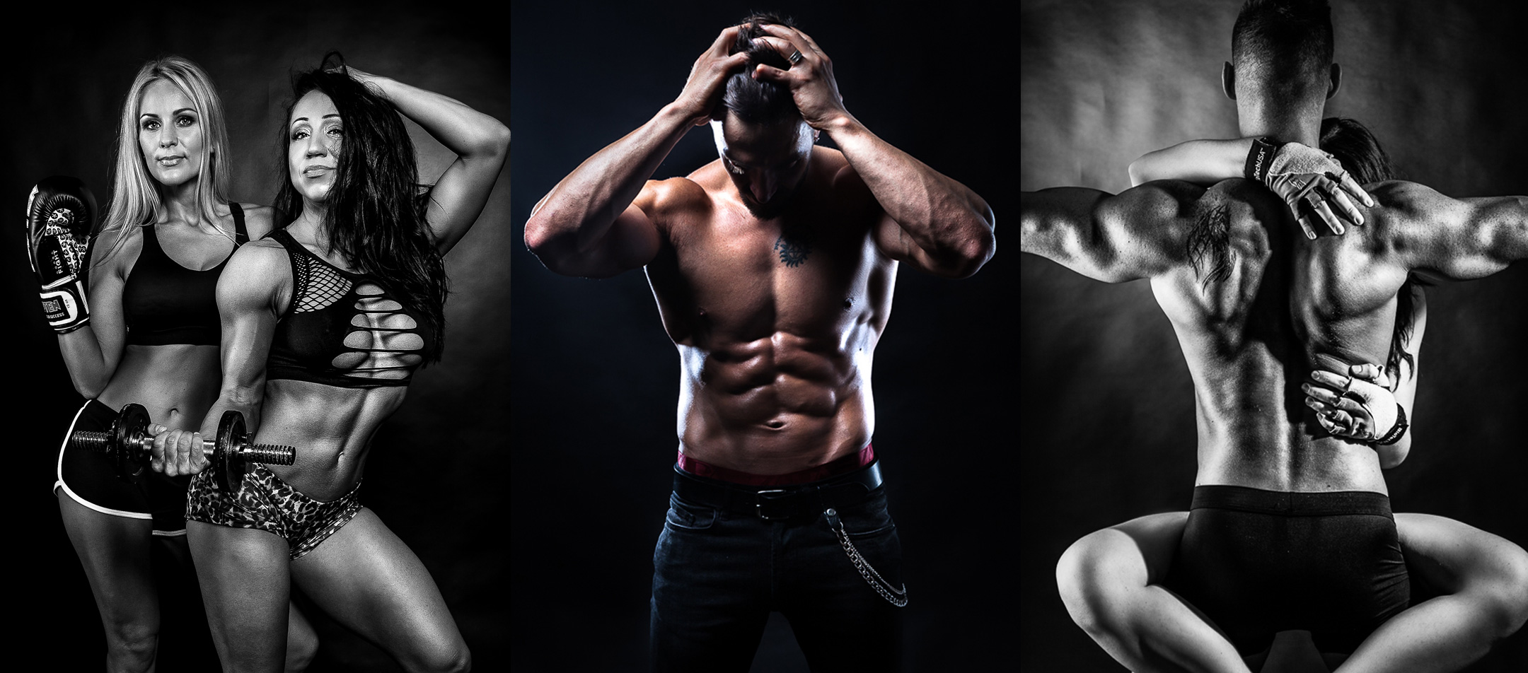 Női és férfi fitness fotózás, amikor a stúdióban azt örökítjük meg, amit a modell elért a testépítés területén.