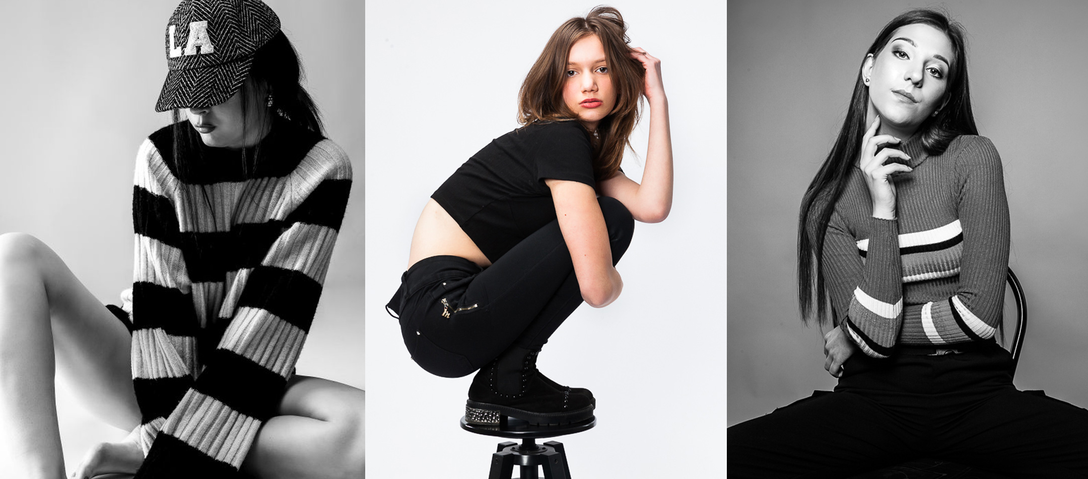 Profi modell portfólió fotózás Debrecenben, összetett pózok, több ruhaszettben.